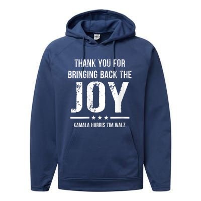 Harris Walz T Thank You For Bringing Back The Joy Political Performance Fleece Hoodie