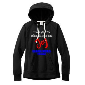 Harris Walz Thank You For Bringing Back The Joy Political Women's Fleece Hoodie