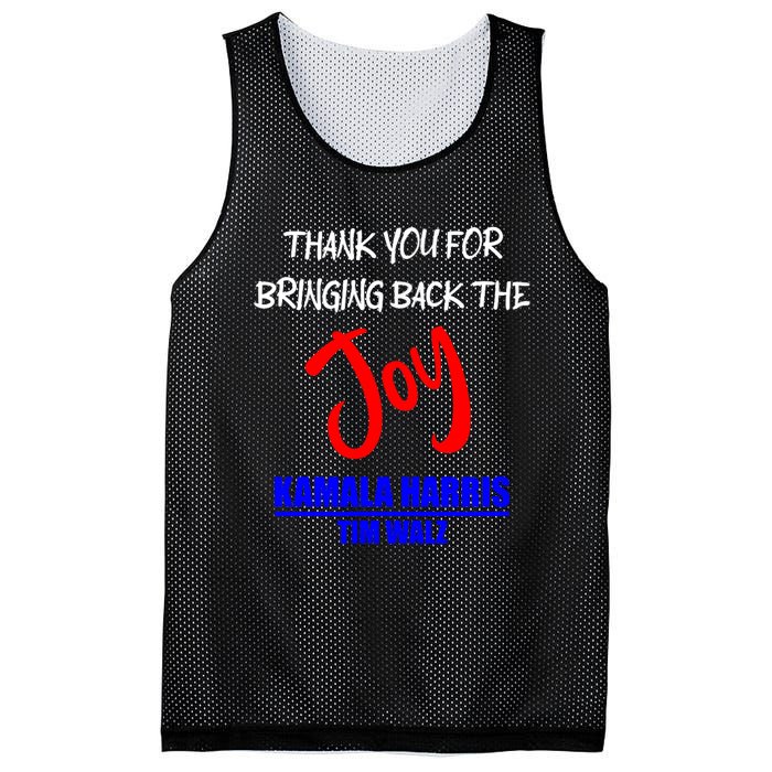 Harris Walz Thank You For Bringing Back The Joy Political Mesh Reversible Basketball Jersey Tank