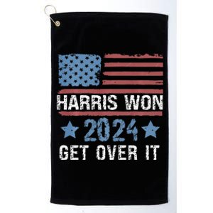 Harris Won The 2024 Elections Shirts Harris Won Get Over It Platinum Collection Golf Towel