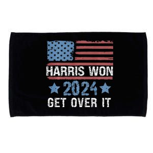 Harris Won The 2024 Elections Shirts Harris Won Get Over It Microfiber Hand Towel