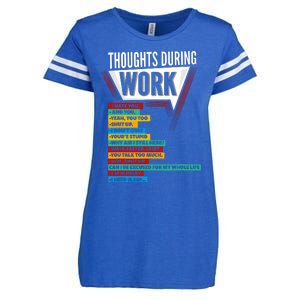 Hate Work Thoughts During Work Coworkers Work Shift Enza Ladies Jersey Football T-Shirt