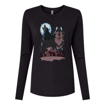 Hunter`S Wolf T Womens Cotton Relaxed Long Sleeve T-Shirt