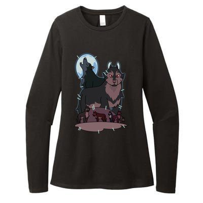 Hunter`S Wolf T Womens CVC Long Sleeve Shirt