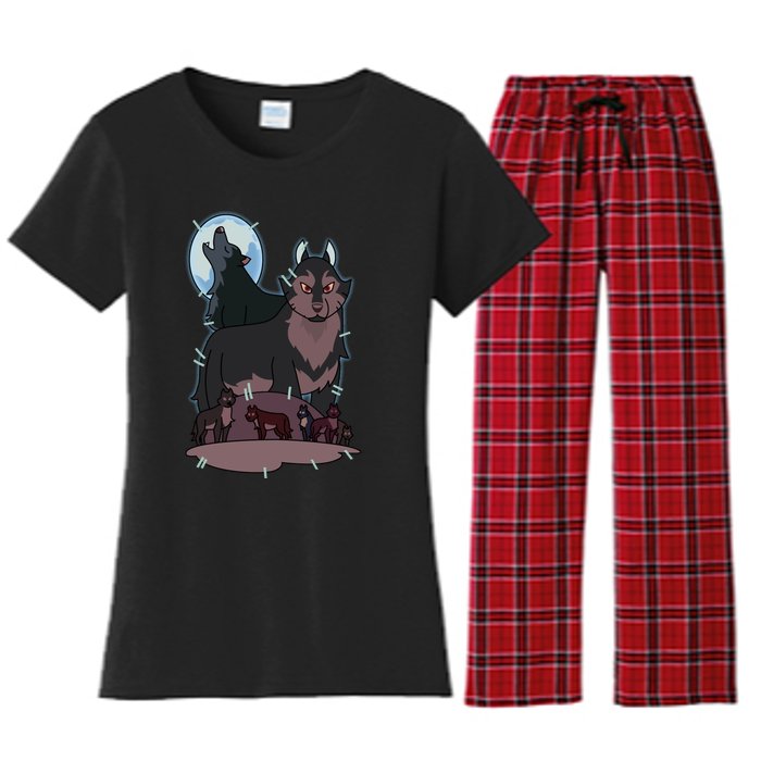 Hunter`S Wolf T Women's Flannel Pajama Set