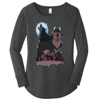 Hunter`S Wolf T Women's Perfect Tri Tunic Long Sleeve Shirt