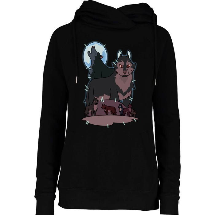 Hunter`S Wolf T Womens Funnel Neck Pullover Hood