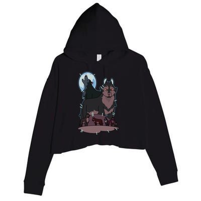 Hunter`S Wolf T Crop Fleece Hoodie