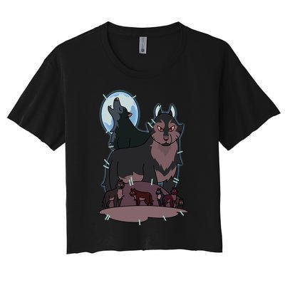 Hunter`S Wolf T Women's Crop Top Tee