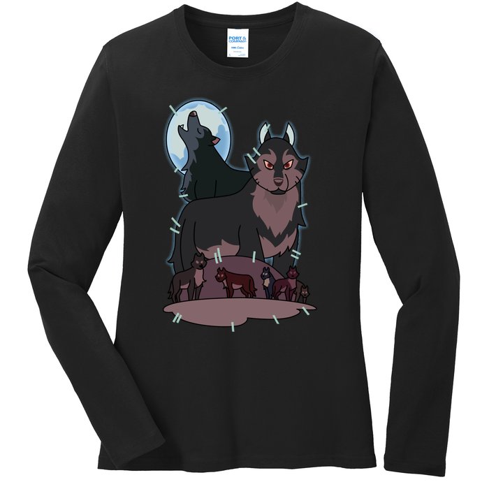 Hunter`S Wolf T Ladies Long Sleeve Shirt