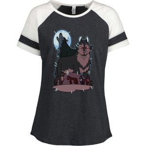 Hunter`S Wolf T Enza Ladies Jersey Colorblock Tee