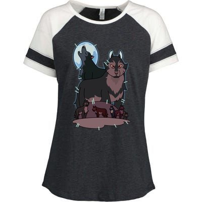 Hunter`S Wolf T Enza Ladies Jersey Colorblock Tee