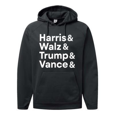 Harris Walz Trump Vance Election President 2024 Vote Performance Fleece Hoodie