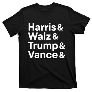 Harris Walz Trump Vance Election President 2024 Vote T-Shirt