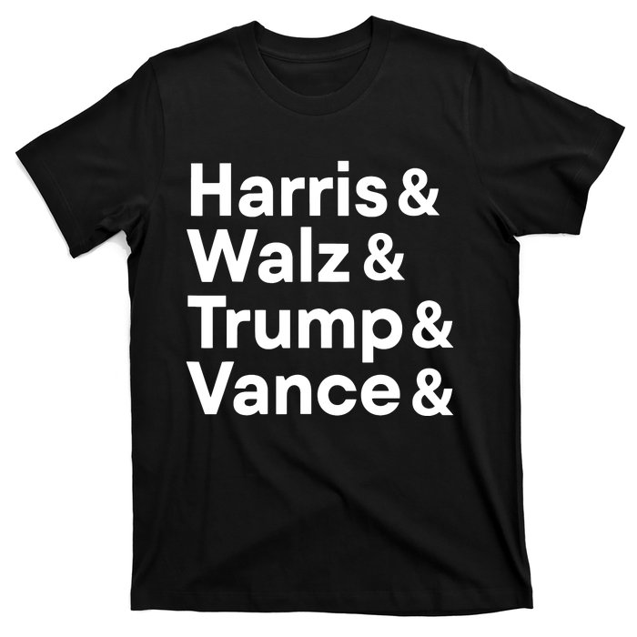 Harris Walz Trump Vance Election President 2024 Vote T-Shirt