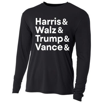 Harris Walz Trump Vance Election President 2024 Vote Cooling Performance Long Sleeve Crew