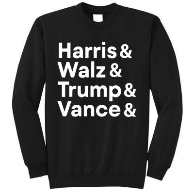 Harris Walz Trump Vance Election President 2024 Vote Tall Sweatshirt