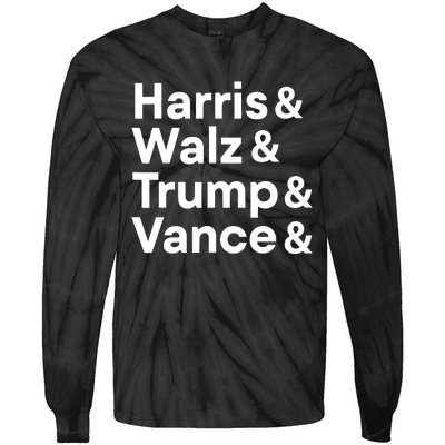 Harris Walz Trump Vance Election President 2024 Vote Tie-Dye Long Sleeve Shirt