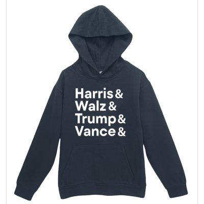 Harris Walz Trump Vance Election President 2024 Vote Urban Pullover Hoodie