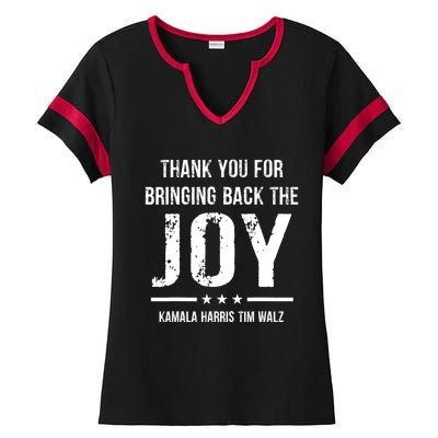 Harris Walz T Thank You For Bringing Back The Joy Political Ladies Halftime Notch Neck Tee