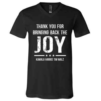 Harris Walz T Thank You For Bringing Back The Joy Political V-Neck T-Shirt