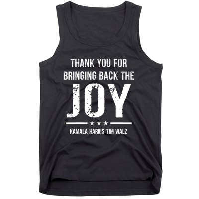 Harris Walz T Thank You For Bringing Back The Joy Political Tank Top