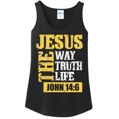 he Way, Truth, Life - John 14 6 Bible Verse Christian Faith Ladies Essential Tank