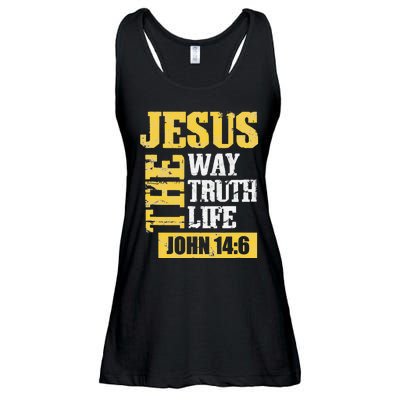 he Way, Truth, Life - John 14 6 Bible Verse Christian Faith Ladies Essential Flowy Tank