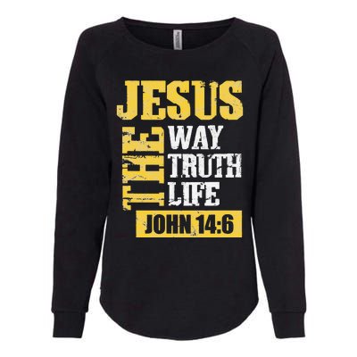 he Way, Truth, Life - John 14 6 Bible Verse Christian Faith Womens California Wash Sweatshirt