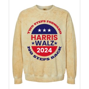 Harris Walz Two Steps Forward No Steps Back Colorblast Crewneck Sweatshirt