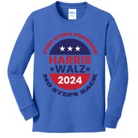 Harris Walz Two Steps Forward No Steps Back Gift Kids Long Sleeve Shirt