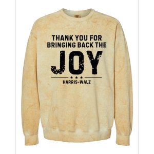 Harris Waltz Thank You For Bringing Back The Joy Colorblast Crewneck Sweatshirt