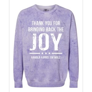 Harris Walz T Thank You For Bringing Back The Joy Political Colorblast Crewneck Sweatshirt