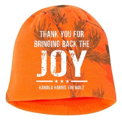 Harris Walz T Thank You For Bringing Back The Joy Political Kati - Camo Knit Beanie