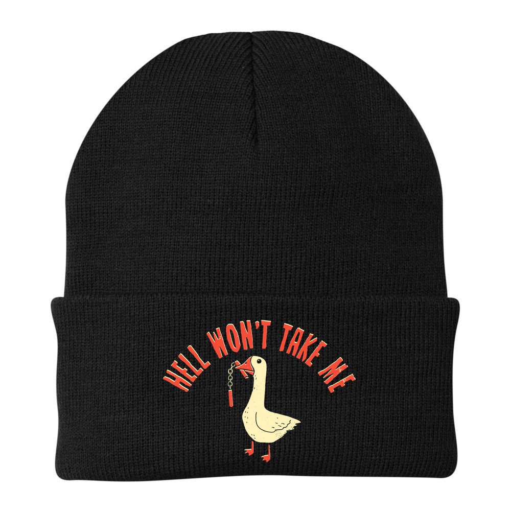 Hell Wont Take Me Funny Duck Beanie