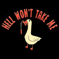 Hell Wont Take Me Funny Duck 16 in Basic Backpack