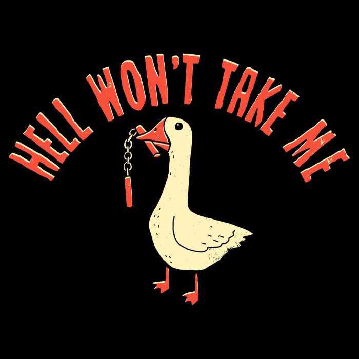 Hell Wont Take Me Funny Duck 16 in Basic Backpack
