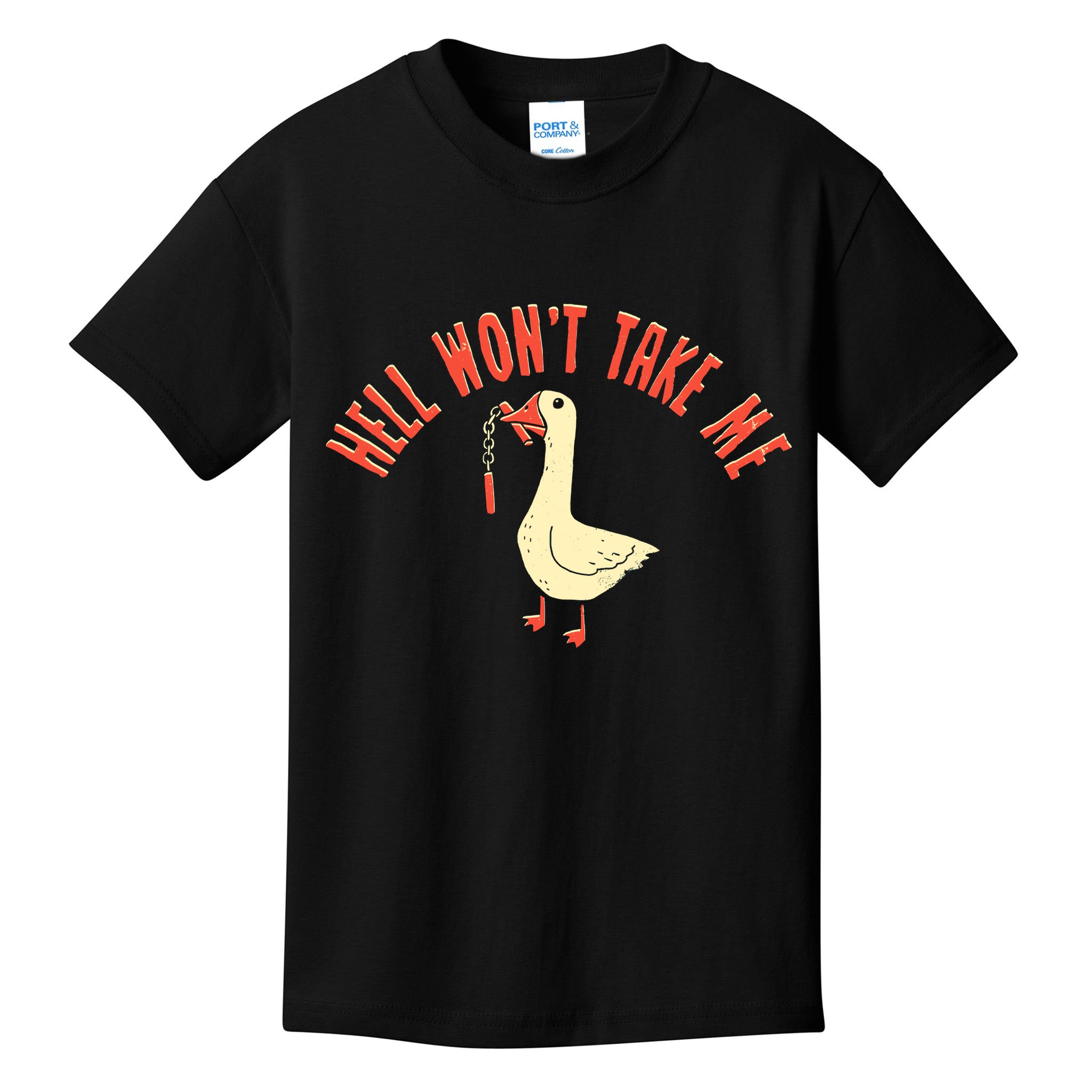 Hell Wont Take Me Funny Duck Kids T-Shirt
