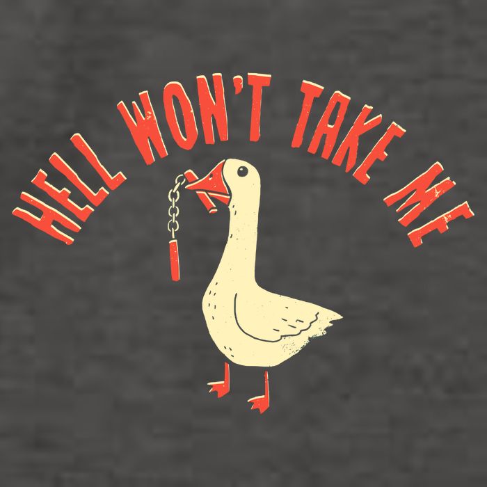 Hell Wont Take Me Funny Duck Vector Backpack