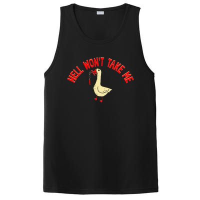 Hell WonT Take Me Funny Duck Graphic PosiCharge Competitor Tank