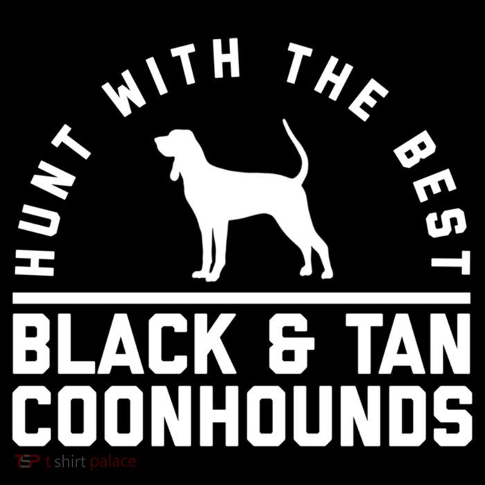 Hunt With The Best ~ Black And Tan Coonhound Cool Gift Distressed Flexfit Unipanel Trucker Cap