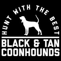 Hunt With The Best ~ Black And Tan Coonhound Cool Gift Distressed Flat Bill Trucker Hat