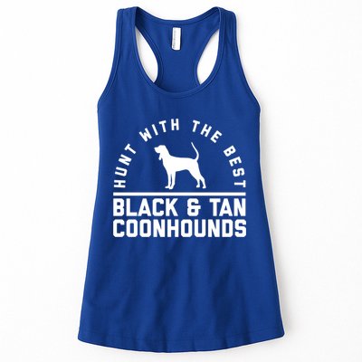 Hunt With The Best ~ Black And Tan Coonhound Cool Gift Distressed Womens Tank Top