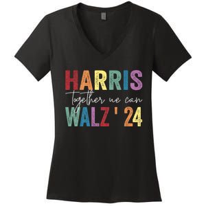 Harris Walz Together We Can Election Lgbt Harris Walz Waltz Women's V-Neck T-Shirt