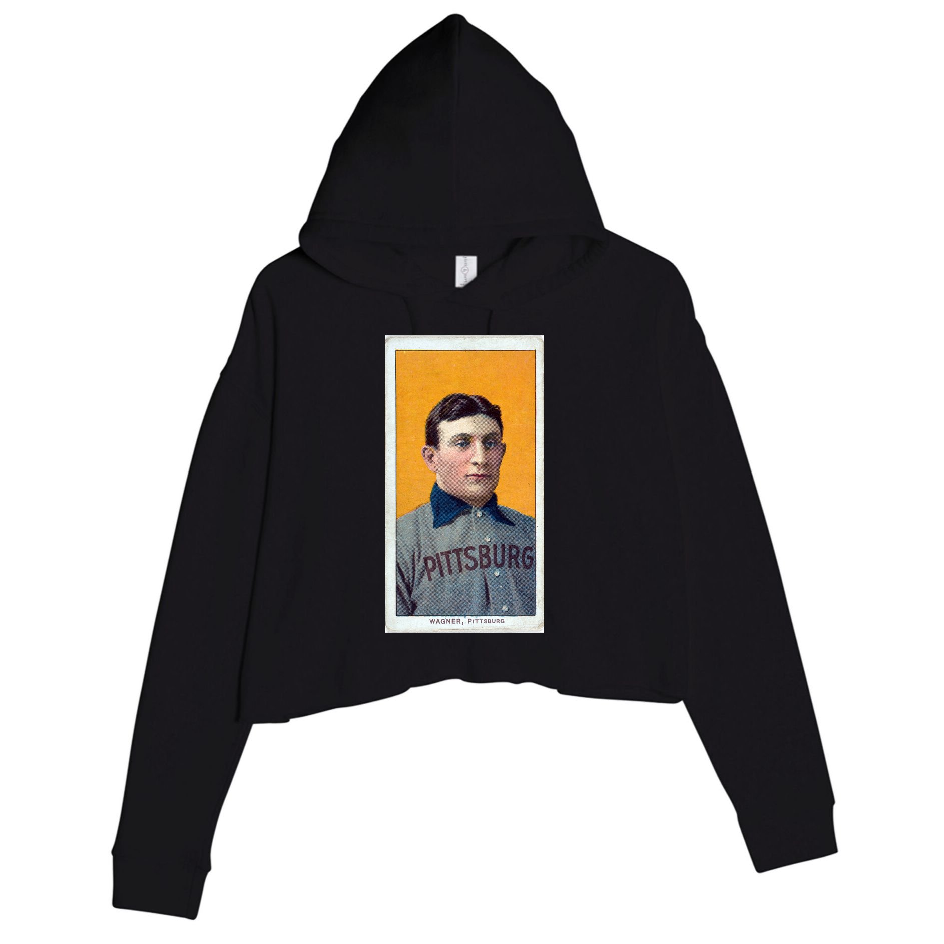 Honus Wagner T206 Baseball Card Crop Fleece Hoodie