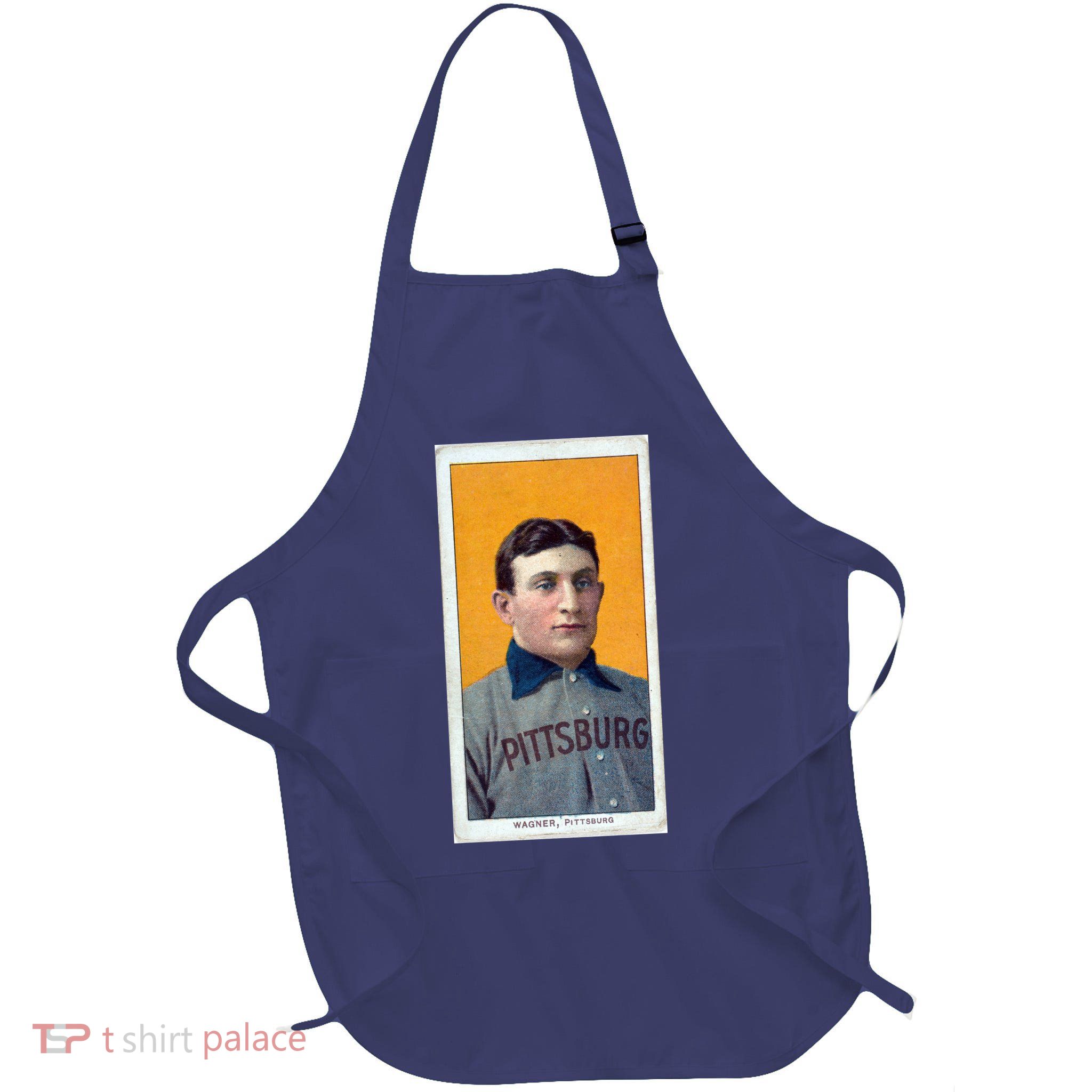 Honus Wagner T206 Baseball Card Full-Length Apron With Pockets