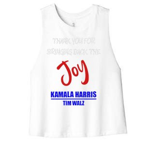 Harris Walz Thank You For Bringing Back The Joy Political Women's Racerback Cropped Tank