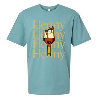 Henny  When The HennyS In The System. Henny Parody Sueded Cloud Jersey T-Shirt