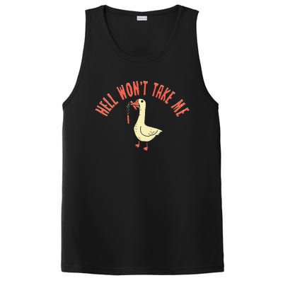 Hell Wont Take Me Funny Duck PosiCharge Competitor Tank