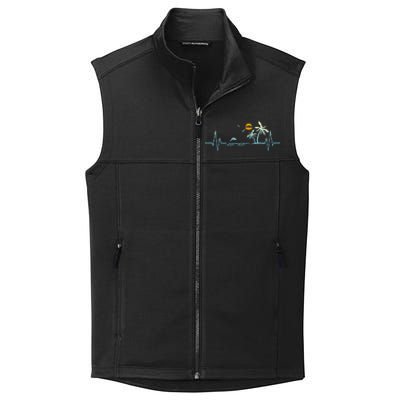 Heartbeat With Tropical Palm Trees Beach Island Sunset Collective Smooth Fleece Vest